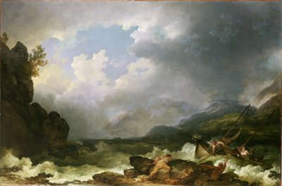 Belle Isle Windermere em uma tempestade de Philippe Jacques de Loutherbourg